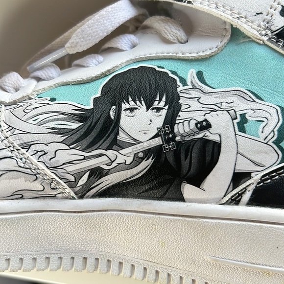 Muichiro Tokito Sneakers Air Mid Anime Mix Manga Demon Slayer Size 8.5 USED - Picture 7 of 16